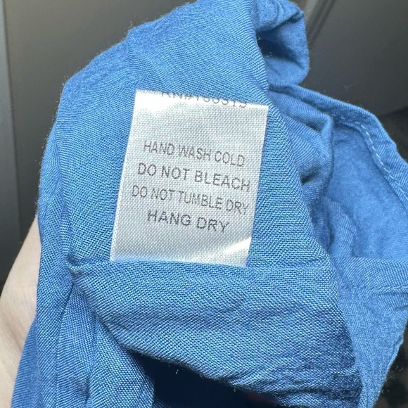 Day + Moon Puff Sleeve Backless Mini Dress Blue Size L - Picture 9 of 9